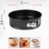 RFAQK 7 Inch Springform Cake Pan-Nonstick Baking Set with Removable Bottom,Leakproof Cheesecake Pan with 30Pcs Parchment Papers,(E-Book Included)